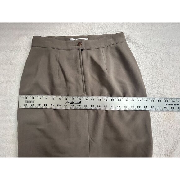 MaxMara Womens Wool Blend Pencil Skirt Size 10 Taupe Made in Italy Career Office - Picture 7 of 8